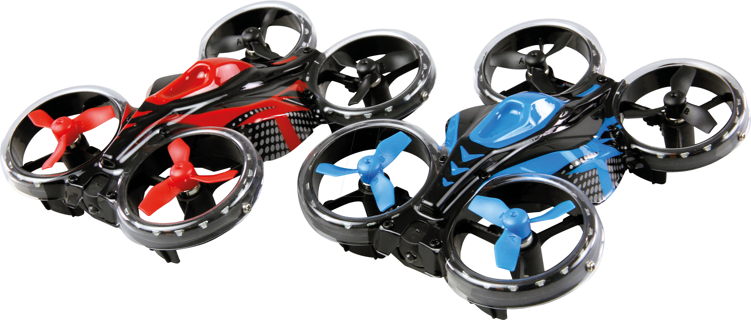 4262408976370 - 25344 - RC Battle Drohne Set 2 Stück rot blau beleuchtet 24GHz RT