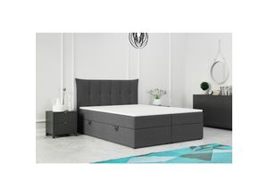 4262413691503 - M-Punkt GmbH Boxspringbett PADUA mit Bettkasten 180 x 200 cm Anthrazit - versch Ausführungen