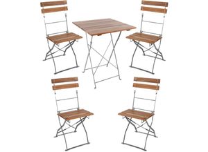 4262414232576 - Biergarten Set klappbar 70x70cm + 4 Stk Klappstuhl-MBG1004+4xMBG1000