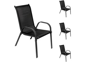 4262414233139 - Inda-exclusiv - 4 Stück Garten Stapelstuhl Farbe Anthrazit  schwarz-DMC330880-4stk-var