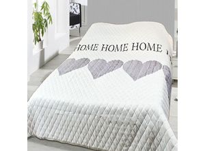 4262414236703 - Inda-exclusiv - Bettüberwurf   Tagesdecke Steppddecke 140x210cm Schriftzug-D944450-Home-Klein-var