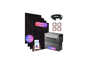 4262414423103 - Balkonkraftwerk 2000+ Watt mit Speicher Anker Solarbank 3 und Zusatzakku (54 kWh Kapazität) Steckerfertig - einstecken fertig