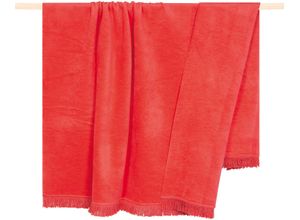 4262415730675 - Wohndecke PAD SYDNEY Wohndecken Gr B L 150 cm x 200 cm rot (salmon) Decken Made in Europe