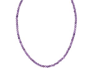 4262417890971 - Perlenkette Schmuck Geschenk Edelstein 23381 Halsketten Gr Edelstahl Länge 40 cm bunt (gelbgoldfarben lila) Damen mit Amethyst oder Aventurin