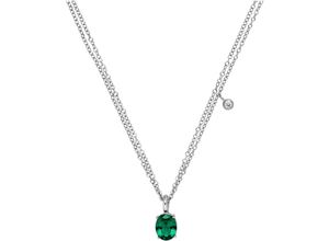 4262417892104 - Kette mit Anhänger Schmuck Geschenk Harmony Anhänger 23452 Halsketten Gr Edelstahl Länge 55 cm grün (edelstahlfarben smaragd) Damen mit Glasstein