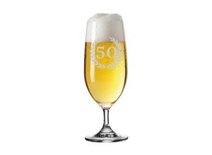 4262418972393 - LUXENTU Biertulpe Pilsglas mit Gravur 50 Jubiläum 360 ml