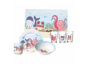 4262418976278 - Geschirr-Set mit Kinderbecher Unterwasserwelt 7er Set