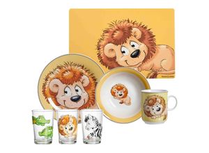 4262418976285 - Geschirr-Set mit Kinderbecher Happy Zoo Löwe 7er Set