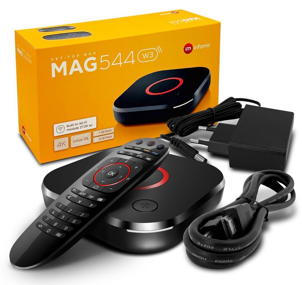 4262419060174 - MAG 544w3 IPTV Set Top Box mit 4K und HEVC H 265 Unterstützung Linux WLAN integriert