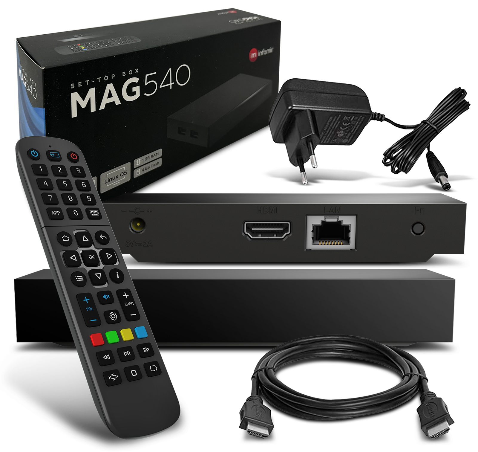 4262419060532 - MAG 540 IPTV Set Top Box 1GB RAM 4K HEVC H 265 Unterstützung Linux