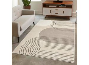 4262420641225 - Teppich CARPET CITY BONITO 7157 Teppiche Gr B L 200 cm x 290 cm 11 mm 1 St braun Esszimmerteppiche Flachflor Hochtief-Muster 3D-Effekt Wohnzimmer