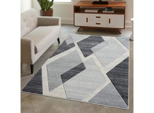 4262420641393 - Teppich CARPET CITY BONITO 7167 Teppiche Gr B L 160 cm x 230 cm 11 mm 1 St grau Esszimmerteppiche