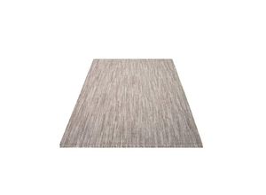 4262420642376 - Teppich CARPET CITY LINDO 8843 Teppiche Gr B L 160 cm x 230 cm 11 mm 1 St grau (taupe) Fransenteppich Esszimmerteppiche Kurzflor Hochtief-Muster 3D-Effekt Fransen Boho-Stil Wohnzimmer