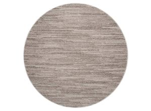 4262420642383 - Teppich CARPET CITY LINDO 8843 Teppiche Gr Ø 200 cm 11 mm 1 St grau (taupe) Esszimmerteppiche Kurzflor Hochtief-Muster 3D-Effekt Boho-Stil Wohnzimmer