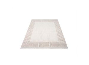 4262420644325 - Teppich CARPET CITY CLASICO 9068 Teppiche Gr B L 160 cm x 230 cm 11 mm 1 St beige Fransenteppich Esszimmerteppiche Kurzflor Fransen Bordüre Boho-Stil Wohnzimmer