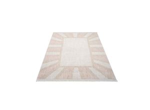 4262420644417 - Teppich CARPET CITY CLASICO 9152 Teppiche Gr B L 160 cm x 230 cm 11 mm 1 St beige Fransenteppich Esszimmerteppiche Kurzflor Fransen Bordüre Boho-Stil Wohnzimmer