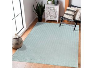 4262420645032 - Teppich CARPET CITY Fancy Teppiche Gr B L 200 cm x 290 cm 12 mm 1 St grün (mint türkis) Esszimmerteppiche Kurzflor Einfarbig 3D-Optik Zickzack Look