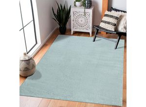 4262420645131 - Teppich CARPET CITY Fancy Teppiche Gr B L 200 cm x 290 cm 12 mm 1 St grün (mint türkis) Esszimmerteppiche Kurzflor Einfarbig 3D-Optik Streifen Look