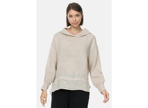 4262429951509 - PM SELECTED Damen Schlupfbluse Leichte Hoodie Bluse mit Kapuze aus Leinen in Einheitsgröße PM52