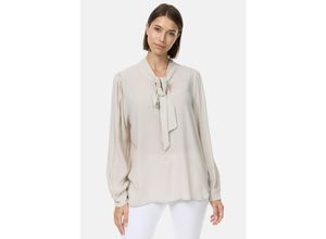 4262429952124 - PM SELECTED Damen Stilvolle Business Crepe Bluse mit Schleife in Einheitsgröße PM62