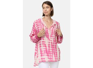 4262429952209 - PM SELECTED Damen Freche Batik Hoodie Bluse mit Kapuze in Einheitsgröße PM63