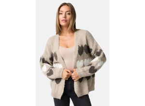 4262429952353 - PM SELECTED Damen Warme Strickjacke Cardigan mit Herzmuster in Einheitsgröße PM66