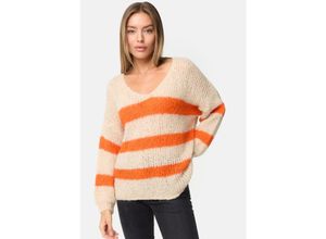 4262429952377 - PM SELECTED Damen Warmer Strickpullover Pullover mit Candy Stripes in Einheitsgröße PM67