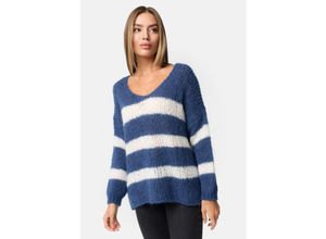 4262429952384 - PM SELECTED Damen Warmer Strickpullover Pullover mit Candy Stripes in Einheitsgröße PM67