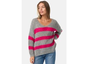 4262429952391 - PM SELECTED Damen Warmer Strickpullover Pullover mit Candy Stripes in Einheitsgröße PM67