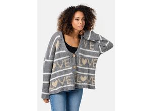 4262429952407 - PM SELECTED Damen Festliche Strickjacke mit Love Muster in Einheitsgröße PM68