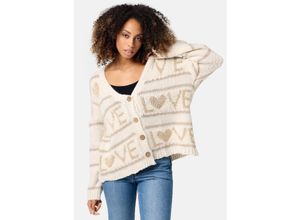 4262429952445 - PM SELECTED Damen Festliche Strickjacke mit Love Muster in Einheitsgröße PM68