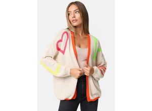 4262429952995 - PM SELECTED Damen Trendige Baumwolle Strickjacke Cardigan im 80ies Style in Einheitsgröße PM78