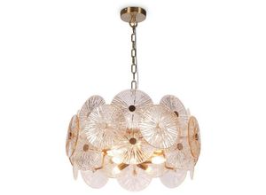 4262431050207 - - Pendelleuchte Hängelampe Deckenlampe Esszimmerlampe 8-Flammig Gold d 80 cm