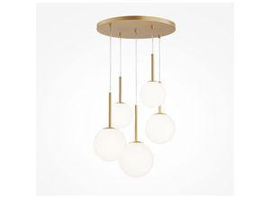 4262431050375 - - Pendelleuchte Hängelampe Deckenleuchte Esszimmerlampe Metall Glas Gold d 58 cm