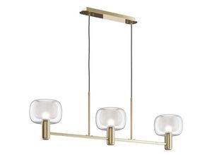 4262431051914 - Pendelleuchte Deckenlampe Esszimmerlampe Hängeleuchte Alu Glas Gold L 104 cm