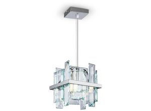 4262431052157 - - Pendelleuchte Hängelampe Deckenlampe Kristalle Chrom Esszimmerleuchte 21x21 cm