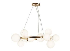 4262431052560 - - Deckenleuchte Pendellampe Hängelampe Esszimmerlampe Weiß Gold 11 Flammig d 67 cm