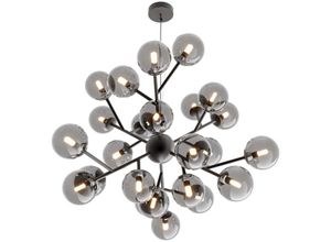 4262431052584 - - Pendelleuchte Hängelampe Deckenleuchte Esszimmerlampe Metall Glas Rauchig d 65cm