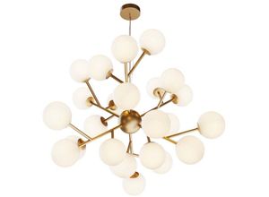 4262431052591 - - Pendelleuchte Hängelampe Deckenleuchte Esszimmerlampe Metall Glas Gold d 65cm