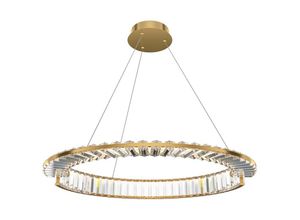 4262431054656 - Pendellampe Hängelampe Esstischleuchte gold led Kristall Wohnzimmerlampe h 120cm