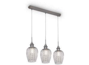 4262431054977 - - Pendellampe Pendelleuchte Hängelampe Hängeleuchte Esszimmerlampe Glas Nickel E14