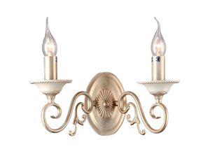 4262431056056 - - Wandlampe Wandleuchte Schlafzimmerlampe Flurleuchte 2 Flammig Metall creme gold