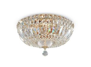 4262431056636 - - Deckenlampe Deckenleuchte Kristallleuchte Wohnzimmerlampe Metall gold b 30cm