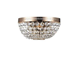 4262431056728 - - Deckenlampe Deckenleuchte Kristallleuchte Wohnzimmerlampe Metall gold b 25cm