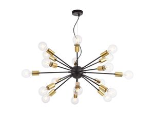 4262431056933 - - Hängelampe Hängeleuchte Deckenlampe Pendelleuchte 18 flammig Metall schwarz 98cm