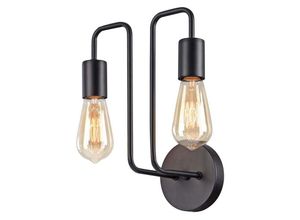 4262431056995 - - Wandlampe Wandleuchte Wohnzimmerlampe Schlafzimmer 2 flammig Metall schwarz E27