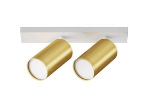 4262431063214 - - Deckenleuchte Deckenlampe Esszimmerleuchte 2 flammig mattgold weiß verstellbar