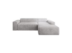 4262437180007 - Sofa Vals mit PESO Stoff - Ecksofa Couch Wohnzimmer modern klein - Sitzfläche breit Grau