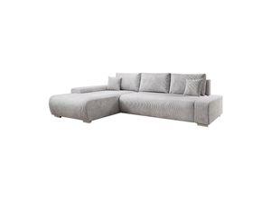 4262437180021 - Sofa Iseo L Form mit Schlaffunktion - Stoff Couch für Wohnzimmer - modern & bequem - Grau