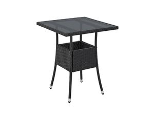 4262437180182 - Polyrattan Gartentisch Yoro eckig - wetterfest Outdoor Beistelltisch 60x60 cm - Schwarz